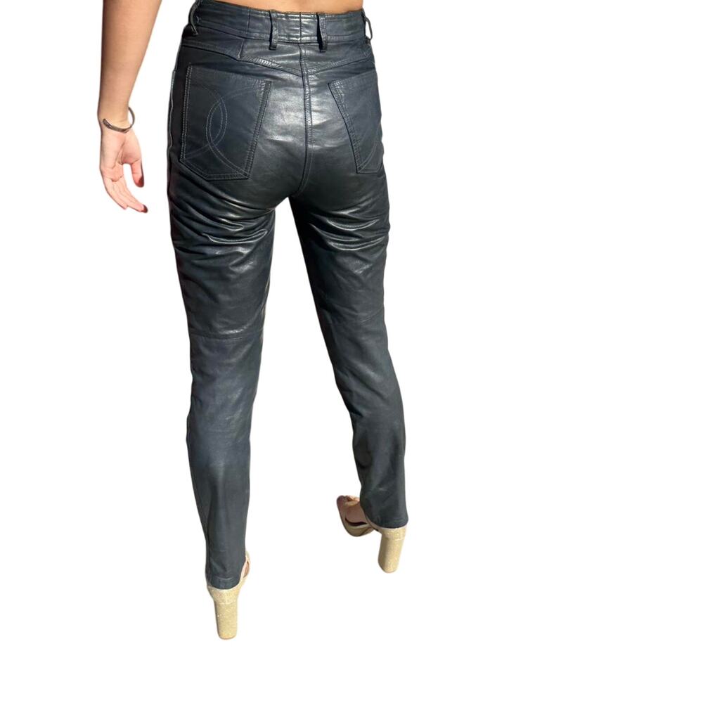 80s Philippe Monet High Waisted Leather Pants